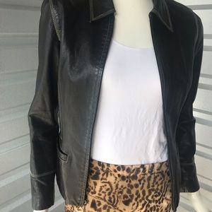 Express black leather jacket